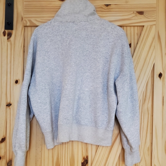 Abercrombie & Fitch Size L Light Grey Essential Sunday Half-Zip - Picture 3 of 7